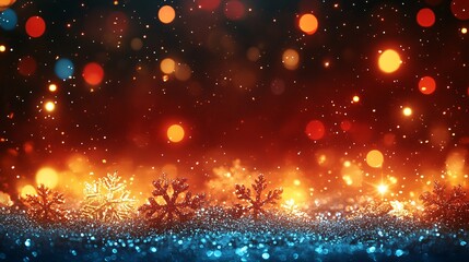 New Year frame background with flakes