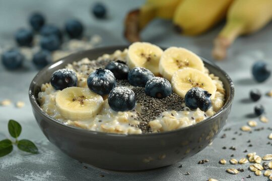 A warm and healthy breakfast option, this image can be used for promoting morning meals or healthy habits
