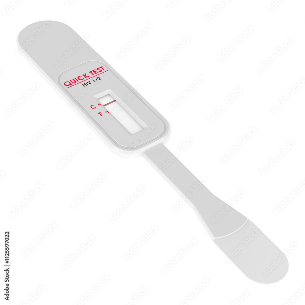 Poster hiv self test, 3d rendering isolated on transparent background