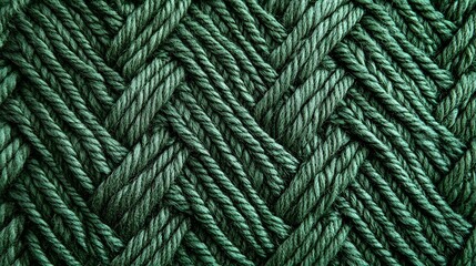 Closeup showing a green braided fabric in a herringbone weave pattern with soft, natural fiber strand