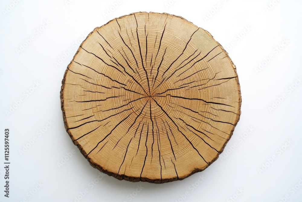 Poster A split log with rough edges and bark removed