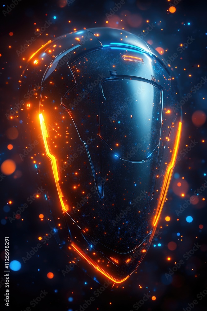 Poster a computer mouse sits on a glowing surface