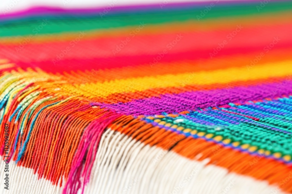 Aufkleber close-up shot of a colorful fabric with intricate patterns and textures, suitable for use in textile
