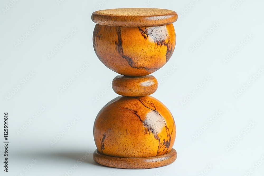 Aufkleber close-up view of a wooden object on a white background