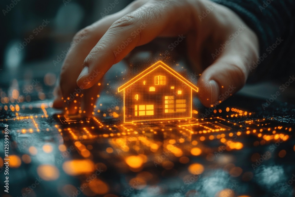 Poster a person working on their computer in a cozy home setting