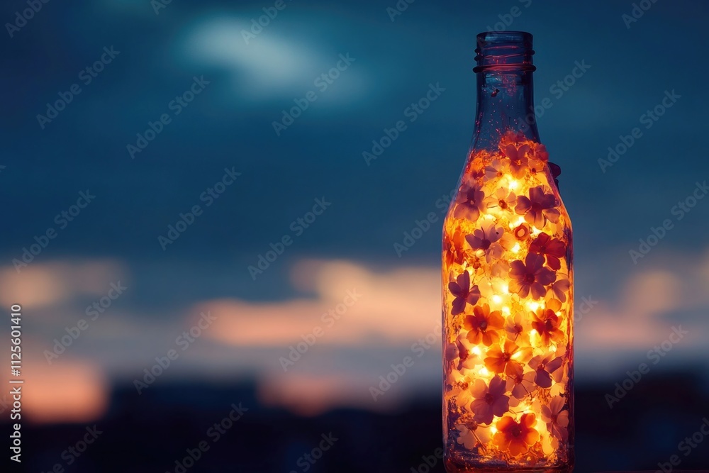 Aufkleber A bottle with a soft glow from within