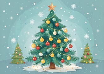 A minimalist hand-drawn Christmas tree illustration perfect for festive cards, posters, and decorations. Embrace the cozy winter aesthetic and spread seasonal cheer this holiday.