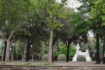 Statue in the park in Arezzo, Italy.
