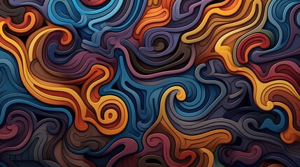 Abstract Swirling Colorful Lines Design Artwork