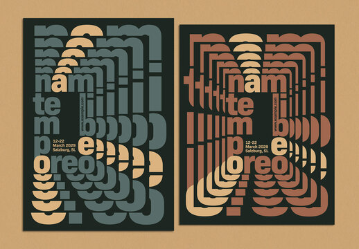 Event Poster Layout Design with Stacked Text Pattern 