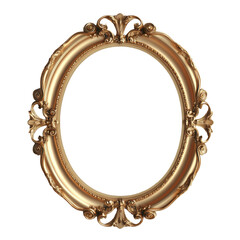 Ornate vintage gold picture frame with an oval design perfect for home decor and artistic displays