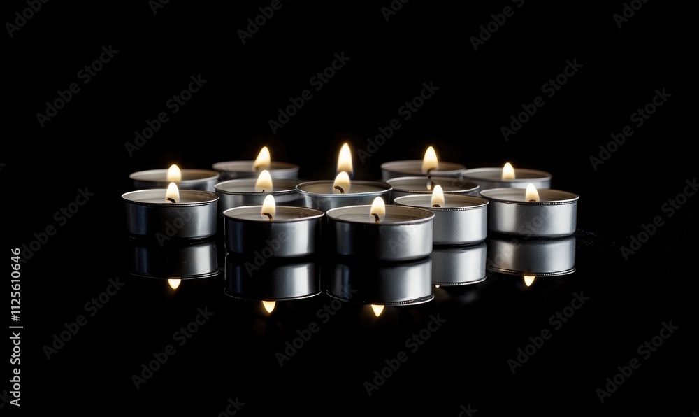 Poster a row of candles are lit and are in a circle