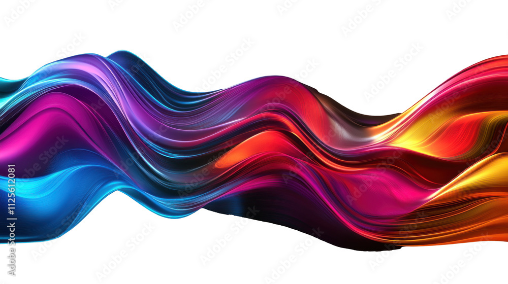 Poster colorful abstract waves create a vibrant visual flow with dynamic movement and rich hues in various 