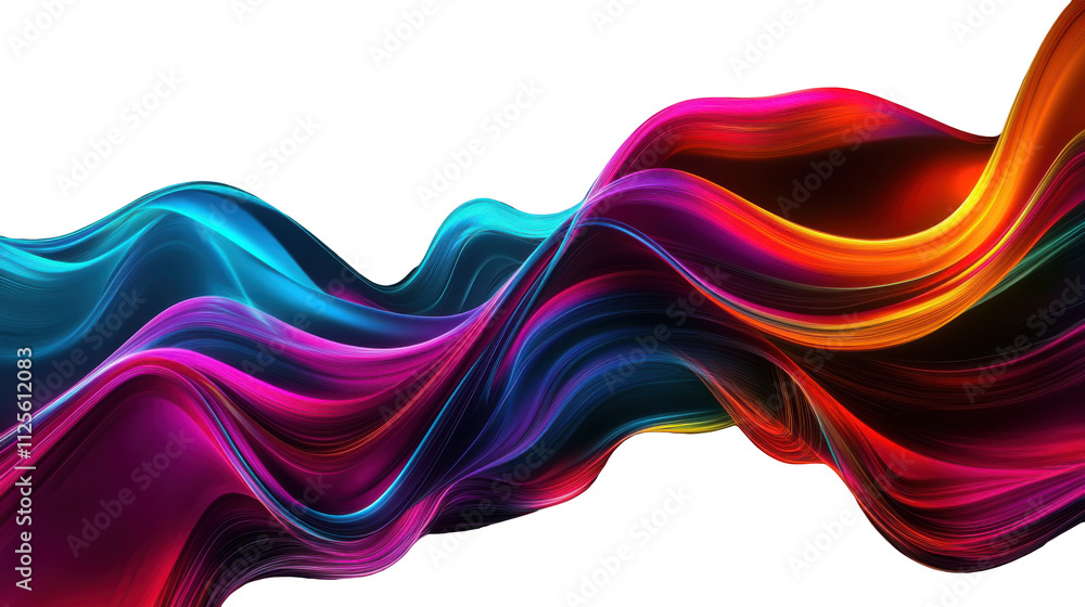 Poster colorful abstract waves create a vibrant visual flow with dynamic movement and rich hues in various 