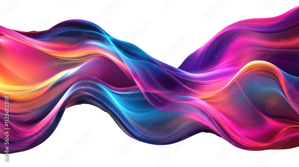 Poster colorful abstract waves create a vibrant visual flow with dynamic movement and rich hues in various 