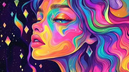 Naklejka premium Colorful Abstract Background with Loops and Prisms
