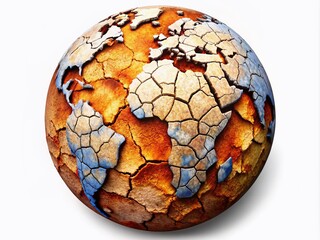 Dark, weathered earth texture highlighting complex fissures and crevices, symbolizing age and resilience, ideal for use in fashion photography clipart designs.