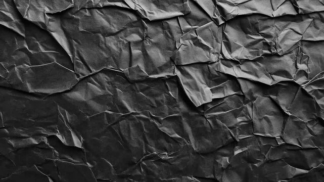 Crinkled Black Paper Texture Animated Background Looped