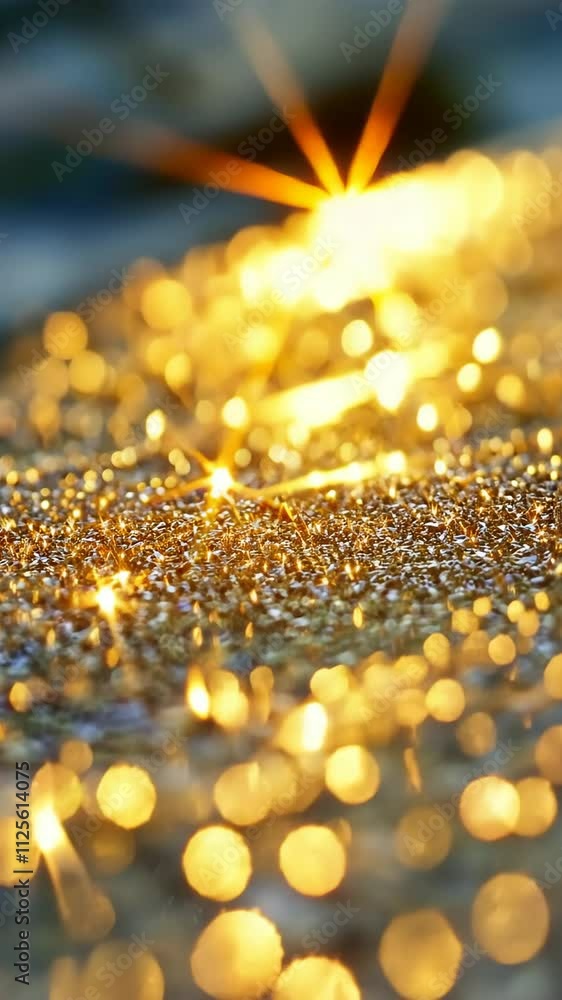 Poster sparkling droplets reflect sunlight on a smooth surface during the early morning hours by a calm wat