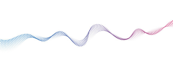 Flowing Dot Wave halftone gradient pattern on transparent background