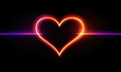 A heart is lit up in a black background