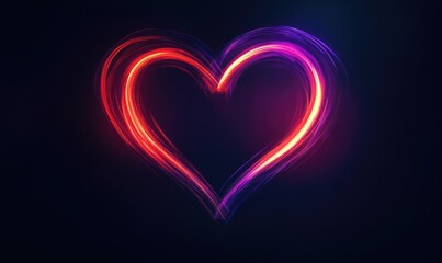 A heart made of purple and red lights