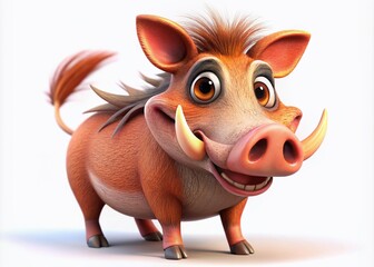 Delightful Cartoon Warthog Vintage Photography