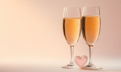 Two wine glasses with a heart in the middle