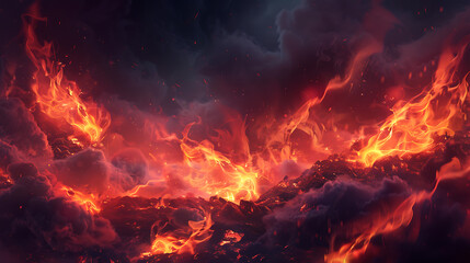 Fiery Inferno: Embers, Flames, and Smoke