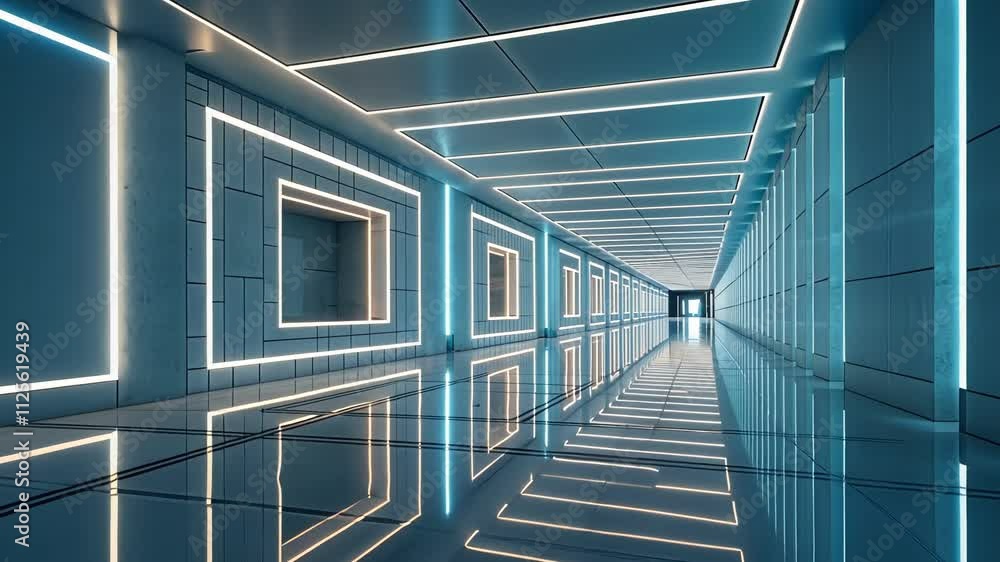 Poster shimmering pathways an ethereal maze unfolds with smooth reflective surfaces that glimmer as the vie