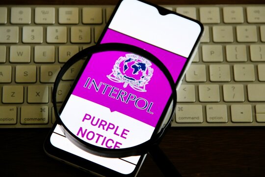 Interpol Purple Notice - Um Aviso Roxo da Interpol &eacute; um alerta internacional que solicita ou fornece informa&ccedil;&otilde;es sobre criminosos, seus m&eacute;todos e t&aacute;ticas de oculta&ccedil;&atilde;o.