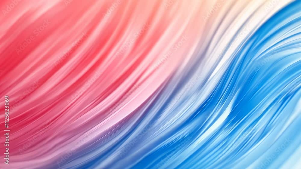 Poster Abstract gradient background with smooth curved lines in pink and blue tones, digital art. modern design and creativity concept