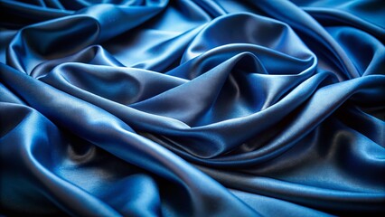Fototapeta premium Elegantly crafted navy blue satin fabric showcases a subtle sheen and velvety smooth texture, perfect for creating stunning fashion designs that exude sophistication.