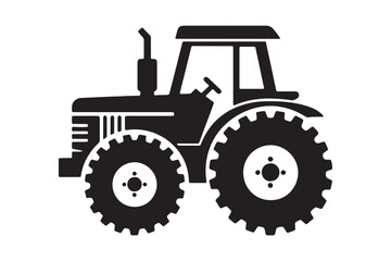Tractor silhouette vector illustration isolated on a white background