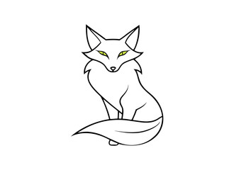 Minimalistic Fox Line Art Illustration - Elegant and Modern Design