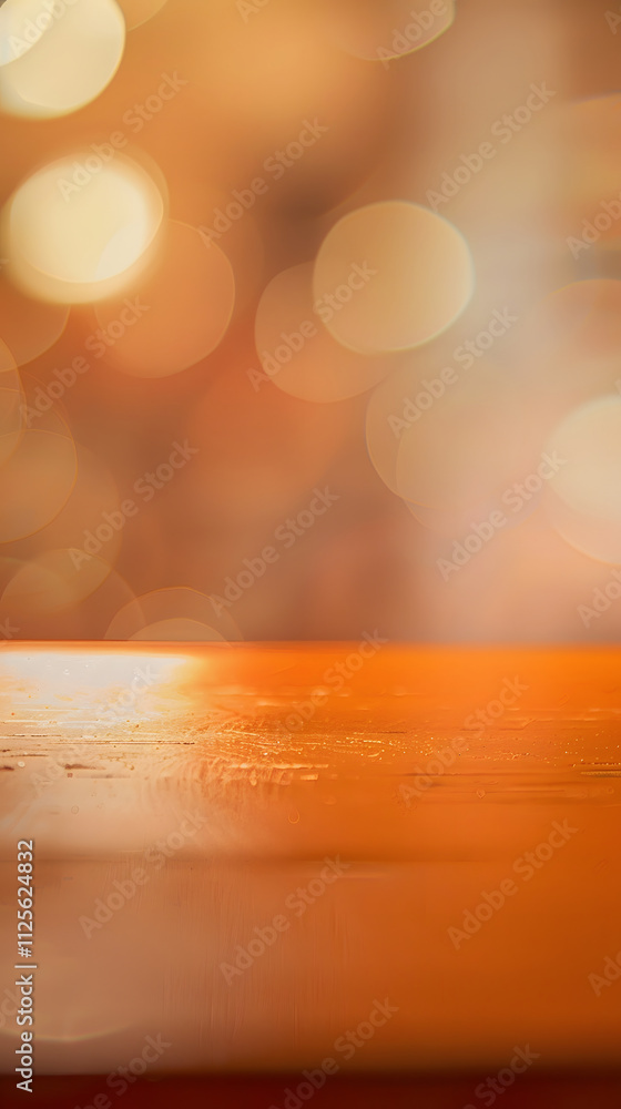 Aufkleber a blurred background with an orange surface, creating a warm and inviting atmosphere.