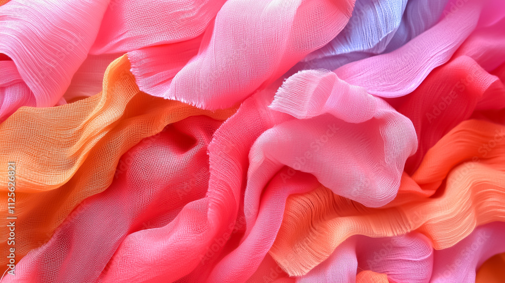 Poster colorful textile fibers flow together, creating an abstract representation of love amidst chaotic pa