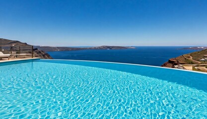  Amazing view of the Mediterranean sea from an infinity pool creating a unique environment for relaxing and unwinding. Luxury style in impressive crystal-clear waters