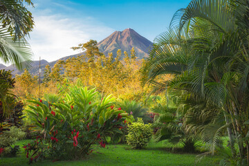 The view of the volcano Arenal in the morning  - Costa Rica