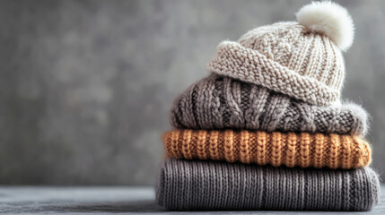 Cozy Layers: Knitted Wool Sweaters and Winter Accessories