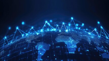 Global business growth graph stock financial success market chart on digital investment strategy exchange finance background of technology economy communication network connection. IA generative.