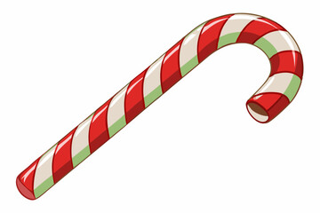 Obraz premium Sweet stick candy cane isolated on white background vector illustration