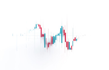 Futuristic economic data chart with glowing candlestick figures