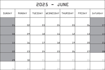 06 JUNE 2025 PLANNER CALENDAR