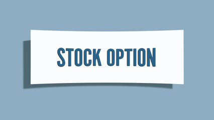 Stock option. A card isolated on blue background.