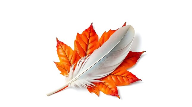 white feather and orange maple leaf National Day for Truth and Reconciliation in Canada
