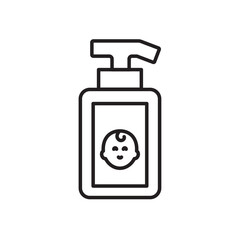 Baby shampoo icon Black and white logo