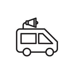 Broadcast van icon Black and white logo