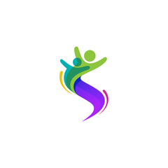 S logo and people care design combination, charity icons