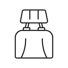 Car headrest icon Black and white logo